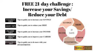 FREE 21 day challenge Increase your Savings Reduce your Debt 1